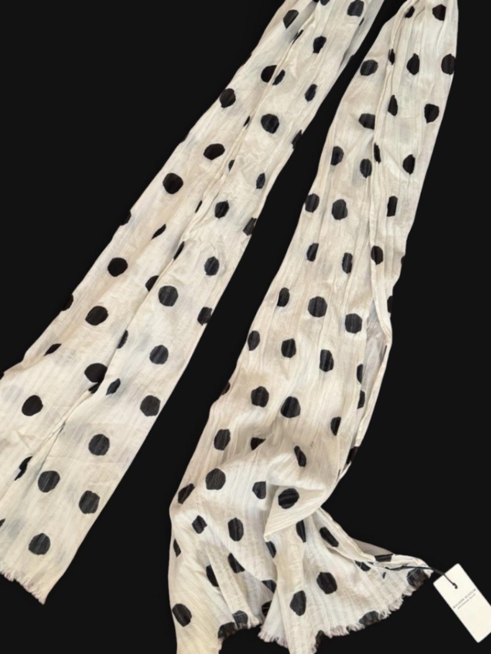 Maison Scotch Women's Black and Cream Scarf-wraps